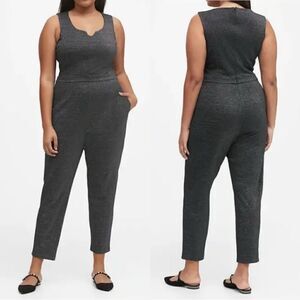 Banana Republic Metallic Shimmer Sleeveless Ponte Jumpsuit Size 16